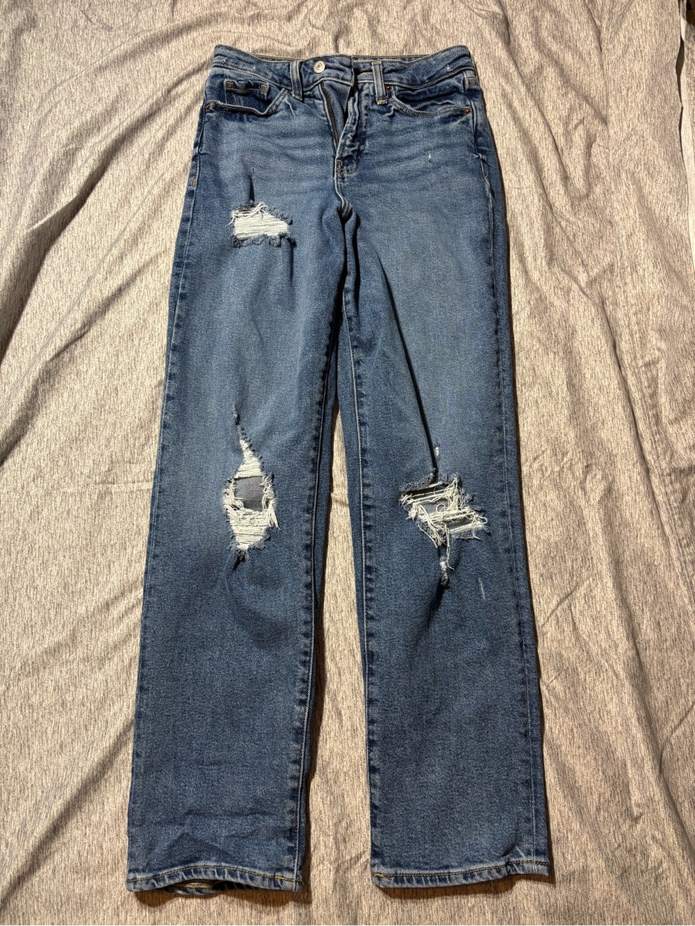 Old Navy Dark Blue Women’s Distressed High Wasted OG Loose
